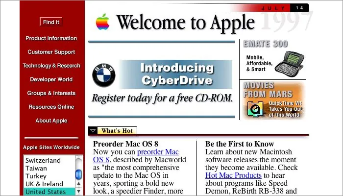 Apple’s Old Website